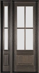 affordable mahogany farmhouse door with Clear Bevled glass