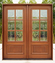 Farmhouse Double Doors Clear Beveled Glass